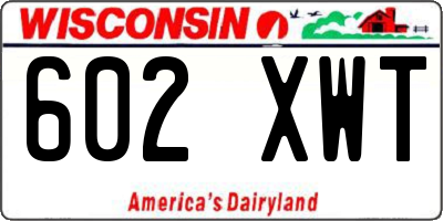 WI license plate 602XWT