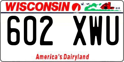 WI license plate 602XWU