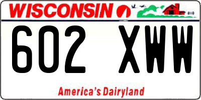 WI license plate 602XWW