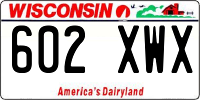 WI license plate 602XWX