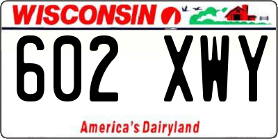 WI license plate 602XWY