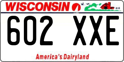 WI license plate 602XXE