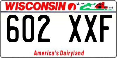 WI license plate 602XXF