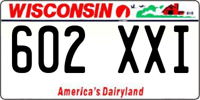 WI license plate 602XXI