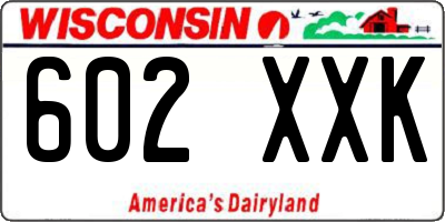 WI license plate 602XXK