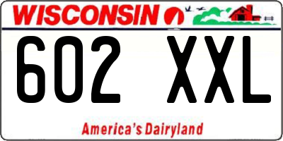 WI license plate 602XXL