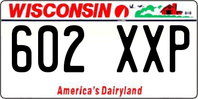 WI license plate 602XXP