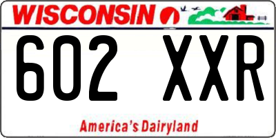 WI license plate 602XXR