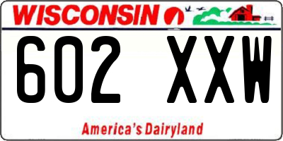 WI license plate 602XXW