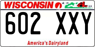 WI license plate 602XXY