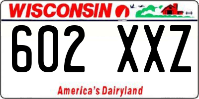 WI license plate 602XXZ