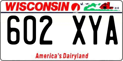 WI license plate 602XYA