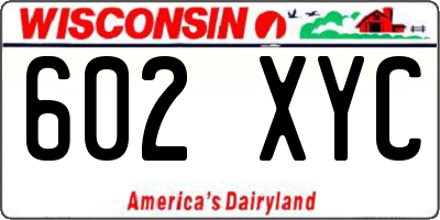 WI license plate 602XYC