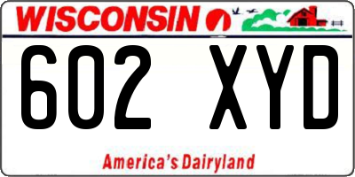 WI license plate 602XYD
