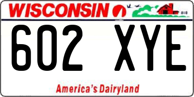 WI license plate 602XYE