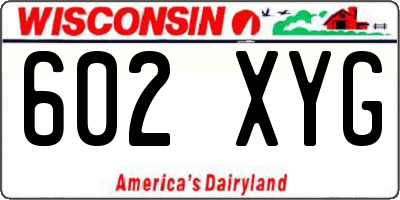 WI license plate 602XYG