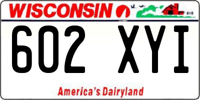 WI license plate 602XYI