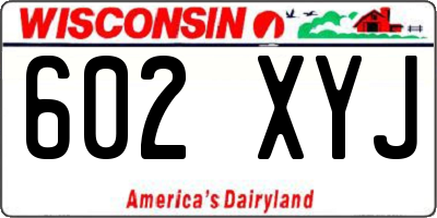 WI license plate 602XYJ