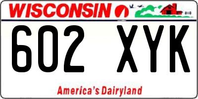 WI license plate 602XYK