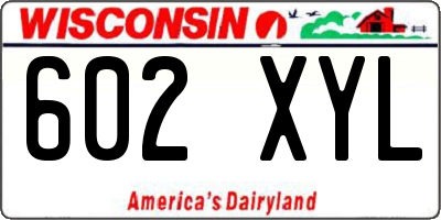 WI license plate 602XYL