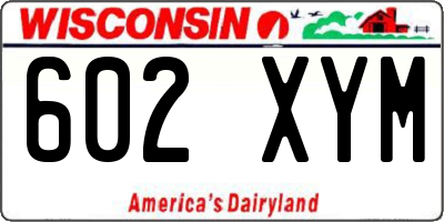 WI license plate 602XYM