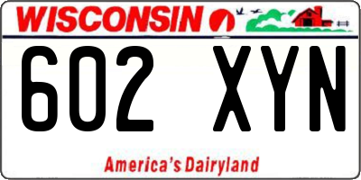 WI license plate 602XYN