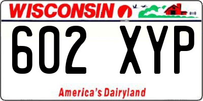 WI license plate 602XYP