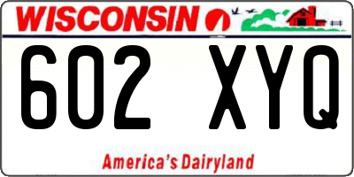 WI license plate 602XYQ