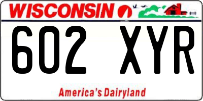 WI license plate 602XYR