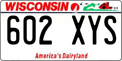 WI license plate 602XYS