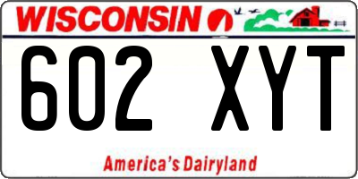 WI license plate 602XYT