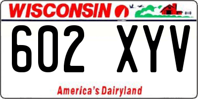 WI license plate 602XYV