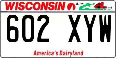 WI license plate 602XYW