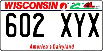 WI license plate 602XYX