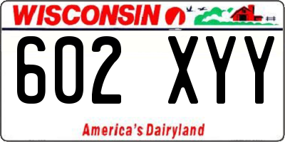 WI license plate 602XYY