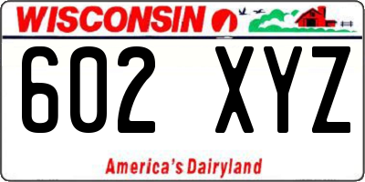 WI license plate 602XYZ