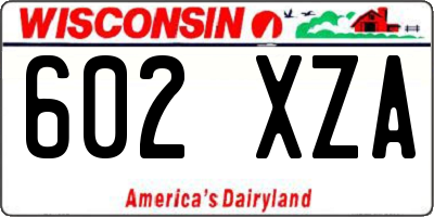 WI license plate 602XZA