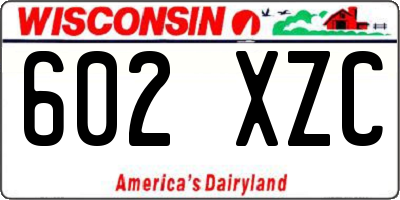 WI license plate 602XZC