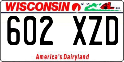 WI license plate 602XZD