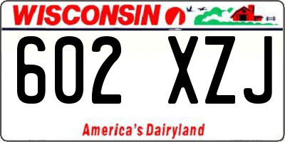 WI license plate 602XZJ
