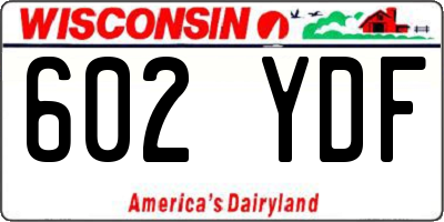 WI license plate 602YDF