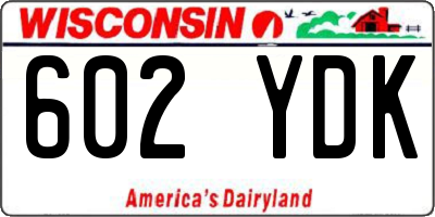 WI license plate 602YDK