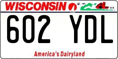 WI license plate 602YDL