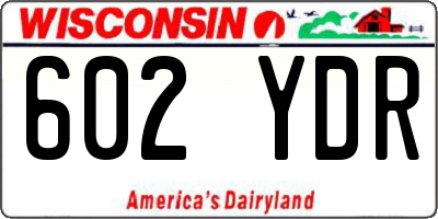 WI license plate 602YDR