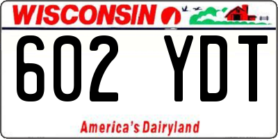 WI license plate 602YDT