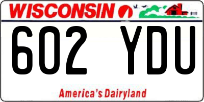 WI license plate 602YDU