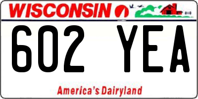 WI license plate 602YEA