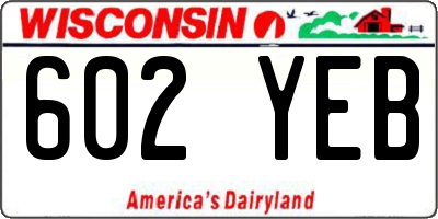 WI license plate 602YEB
