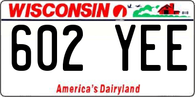 WI license plate 602YEE