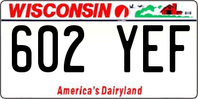WI license plate 602YEF